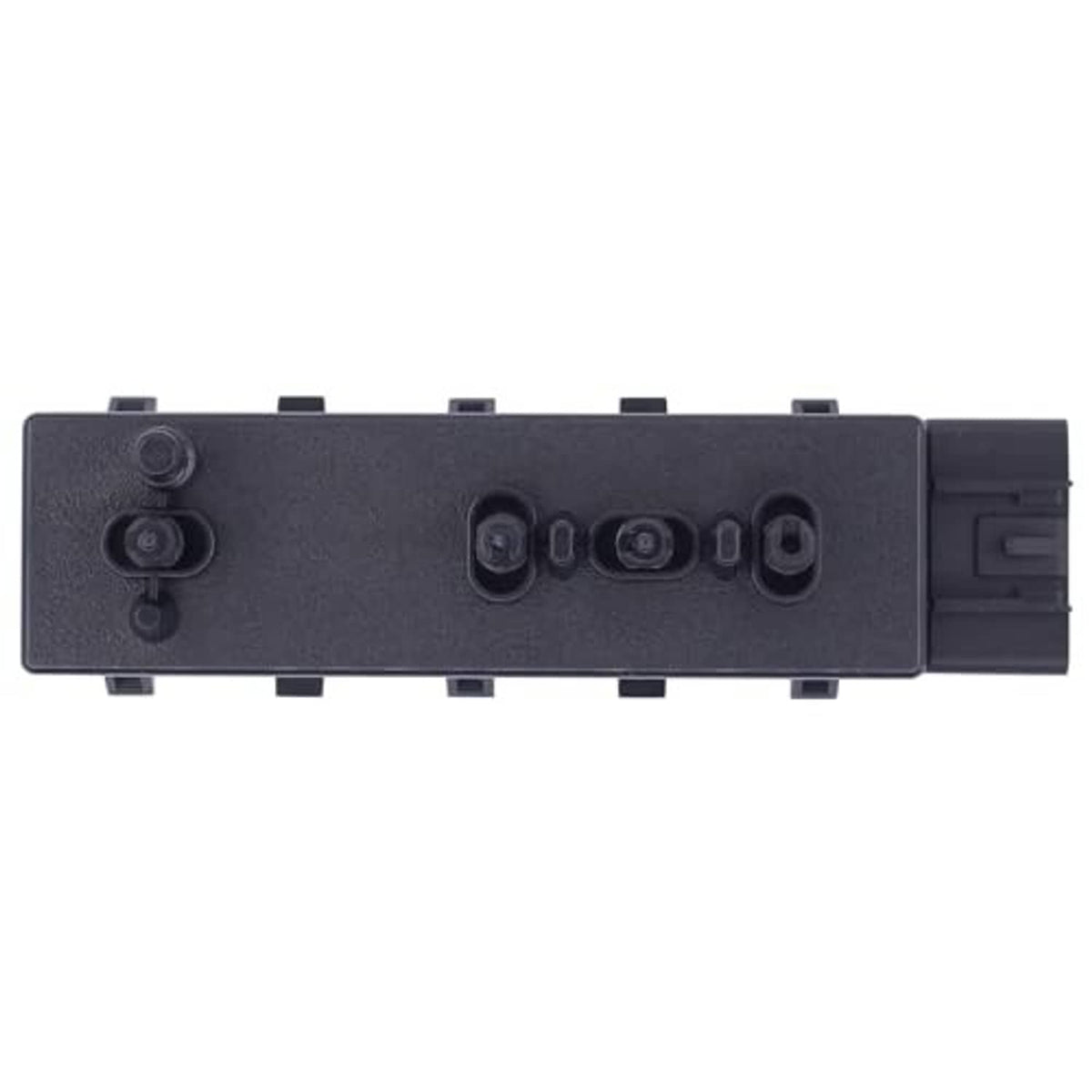 Power seat switch module back view with circular and rectangular socket openings