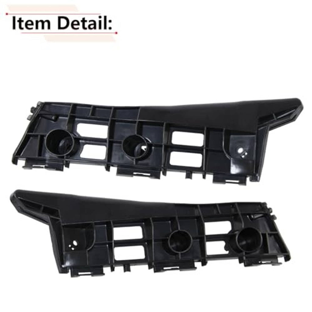 Front bumper bracket set, black plastic with multiple round mounting holes