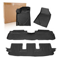 Black TPE all-weather floor mats set with raised ridges for Highlander 2008-2013