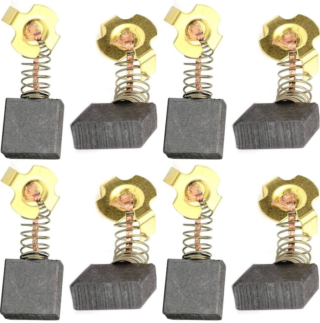 Pair of gold carbon brushes with gray blocks, copper springs, and metal brush heads