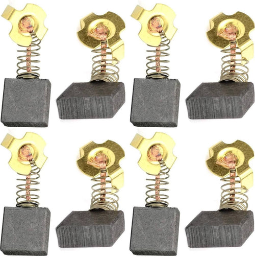 Pair of gold carbon brushes with gray blocks, copper springs, and metal brush heads