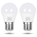 Vgogfly LED refrigerator light bulb, A15 shape, frosted globe, chrome base, pair