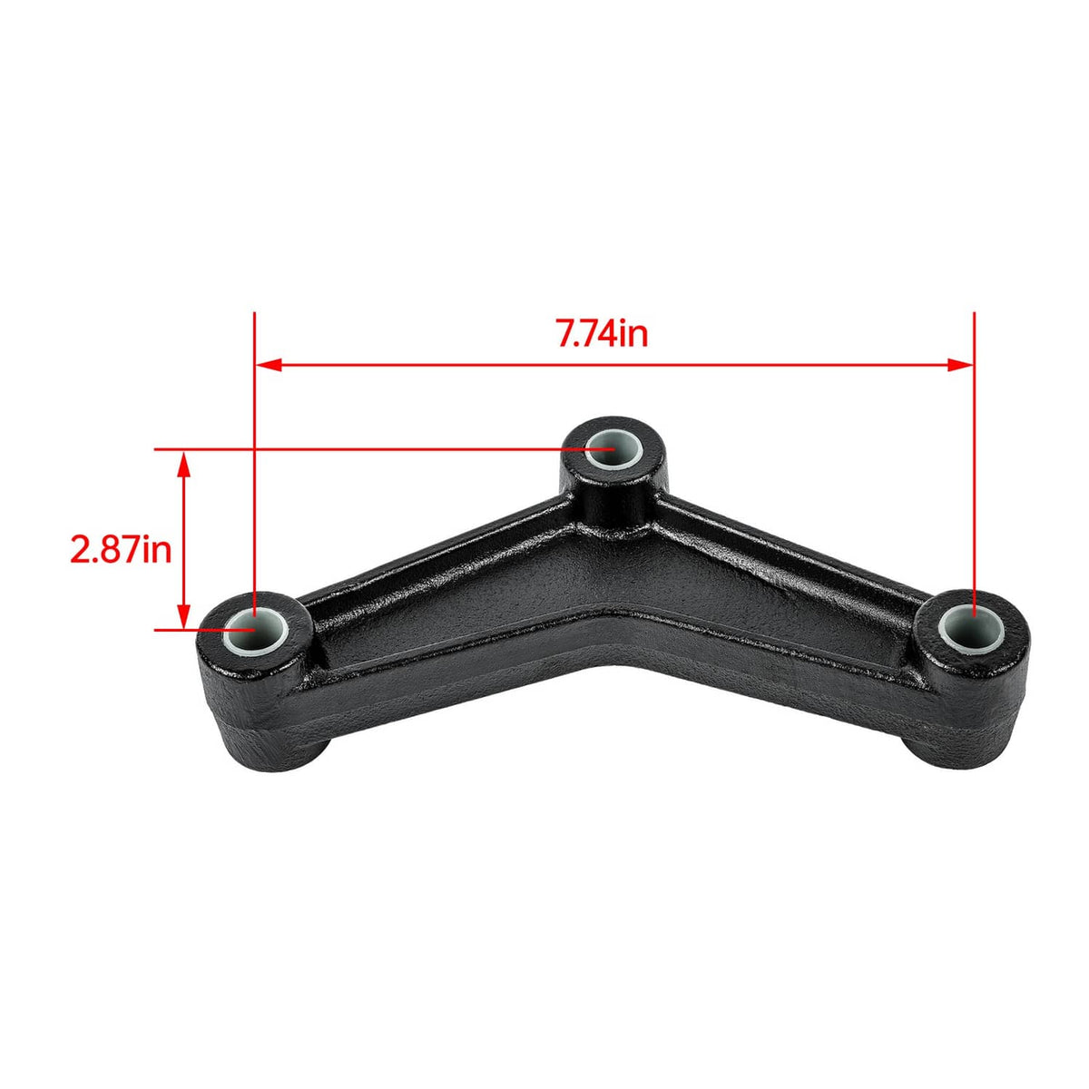 Leaf spring equalizer hanger bracket with pivot pins, black metal