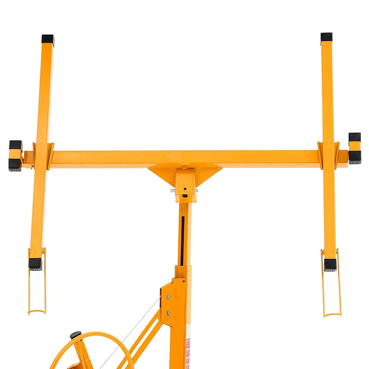 Uimoso drywall hoist frame with two corner feet, lifting column, and hand crank handle