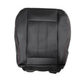 Black perforated seat cover replacement with vertical panel stitching and padded backrest.
