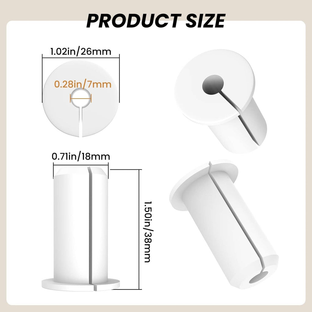 White wall cable pass-through grommets, 1-inch opening, 2-pack silicone routing kit