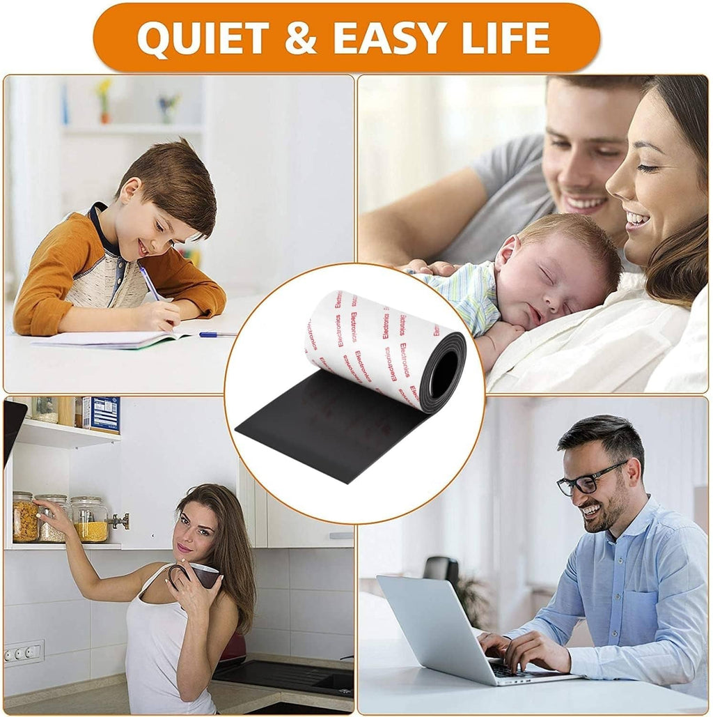 Non-slip adhesive silicone pad roll with black mat backing for home surface grip