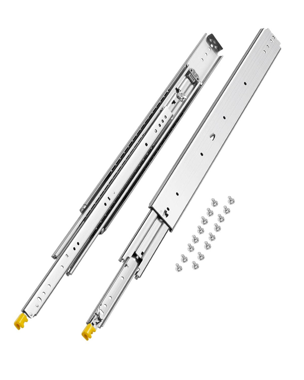 Heavy-duty 32-inch soft-close drawer slide rails, ball bearing, with mounting screws