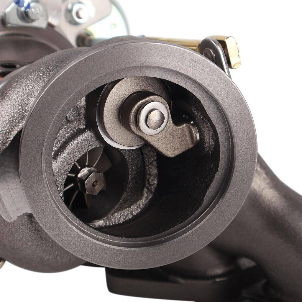 Turbocharger compressor housing with wheel, black intake and mounting flange