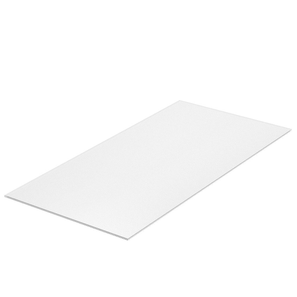 Clear polycarbonate greenhouse panel sheet with corrugated surface, 47.6 in x 23.8 in