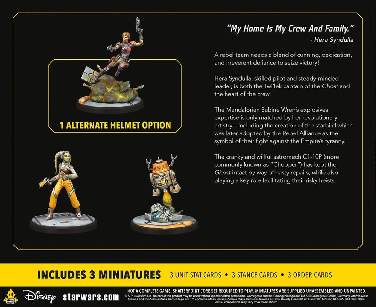 Star Wars Shatterpoint squad pack contents and alternate helmet option panel