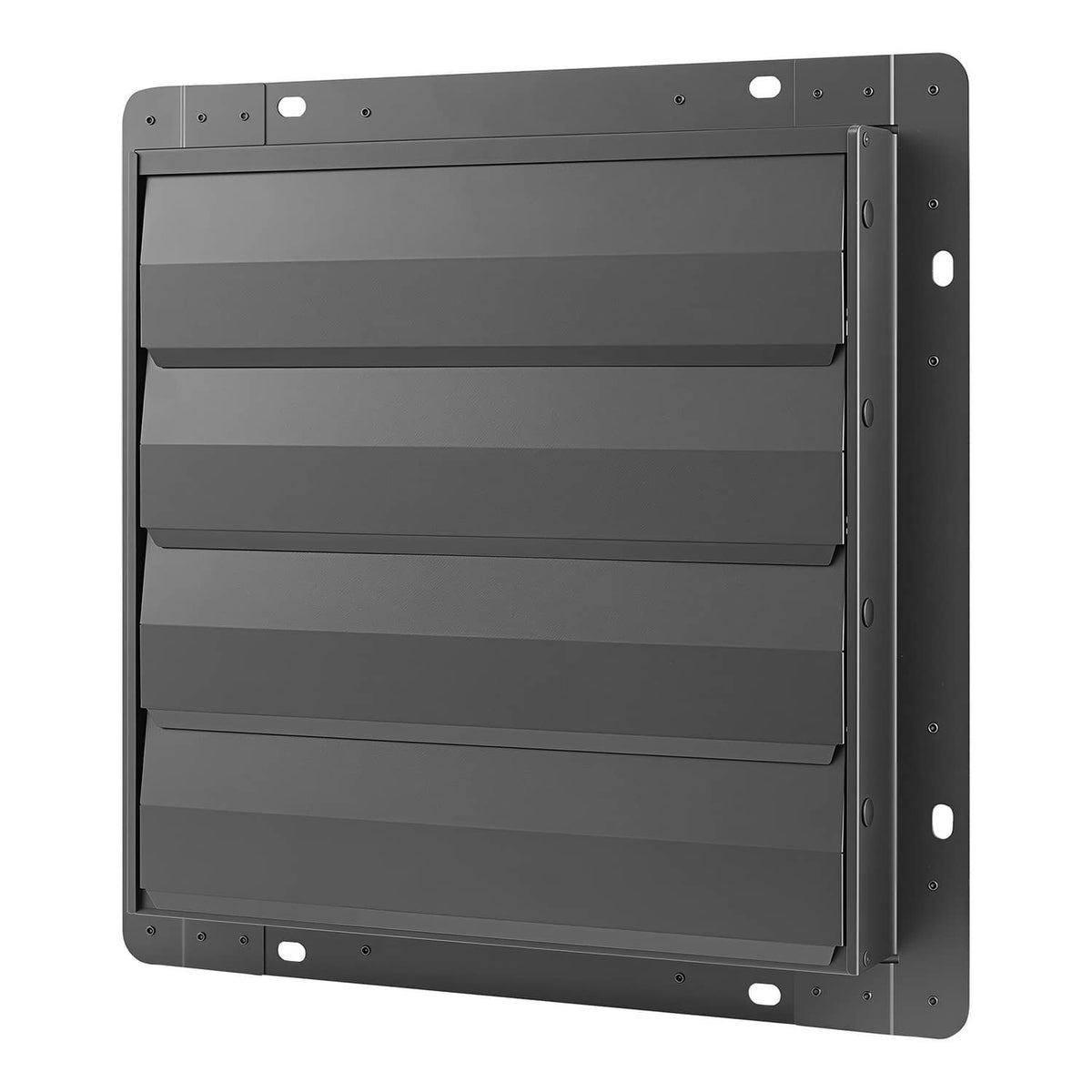 Wall-mount exhaust fan housing with automatic louver panel doors