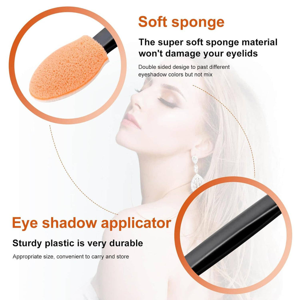 Soft sponge dual-sided eyeshadow applicators with black handles and orange/white tips