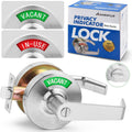 Privacy door lever lock with round rosette, green VACANT and red IN-USE indicators