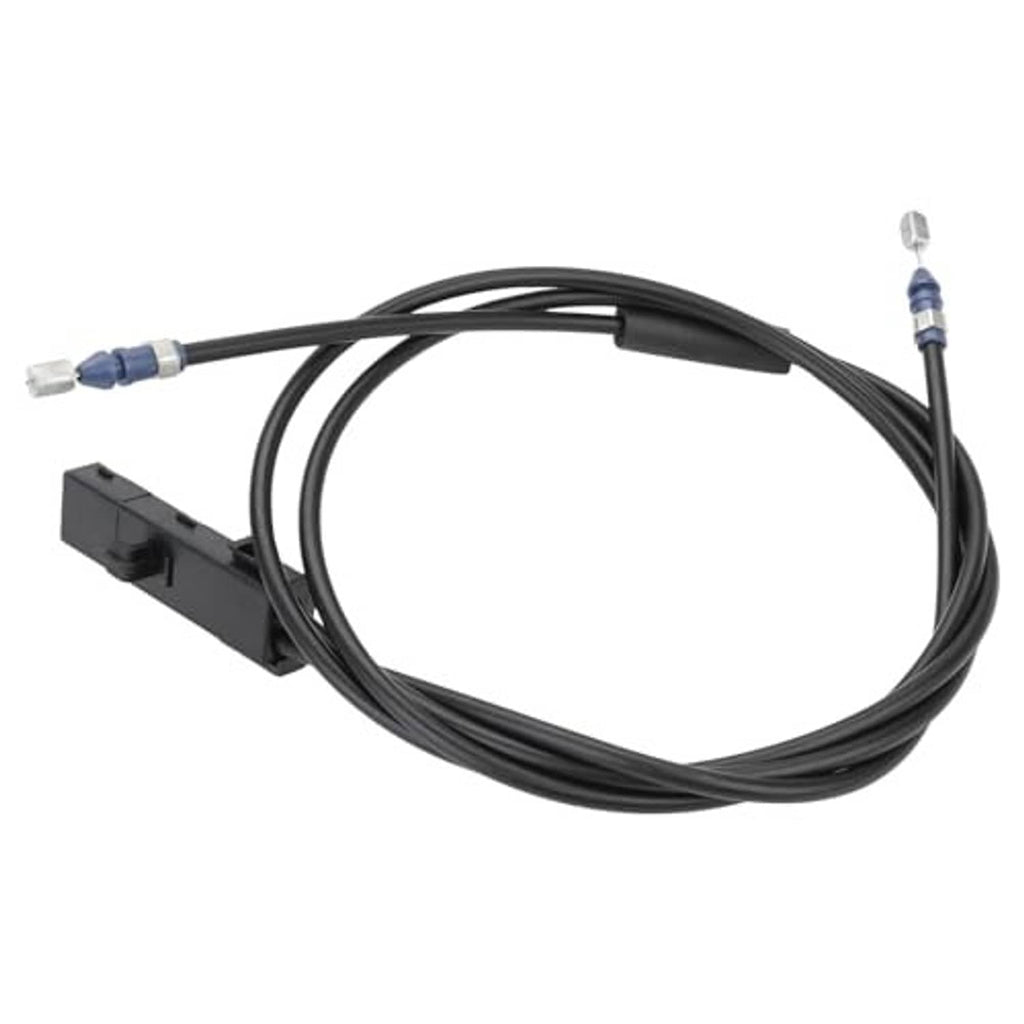 Hood release cable replacement: black cable loop with rectangular connector and blue end.