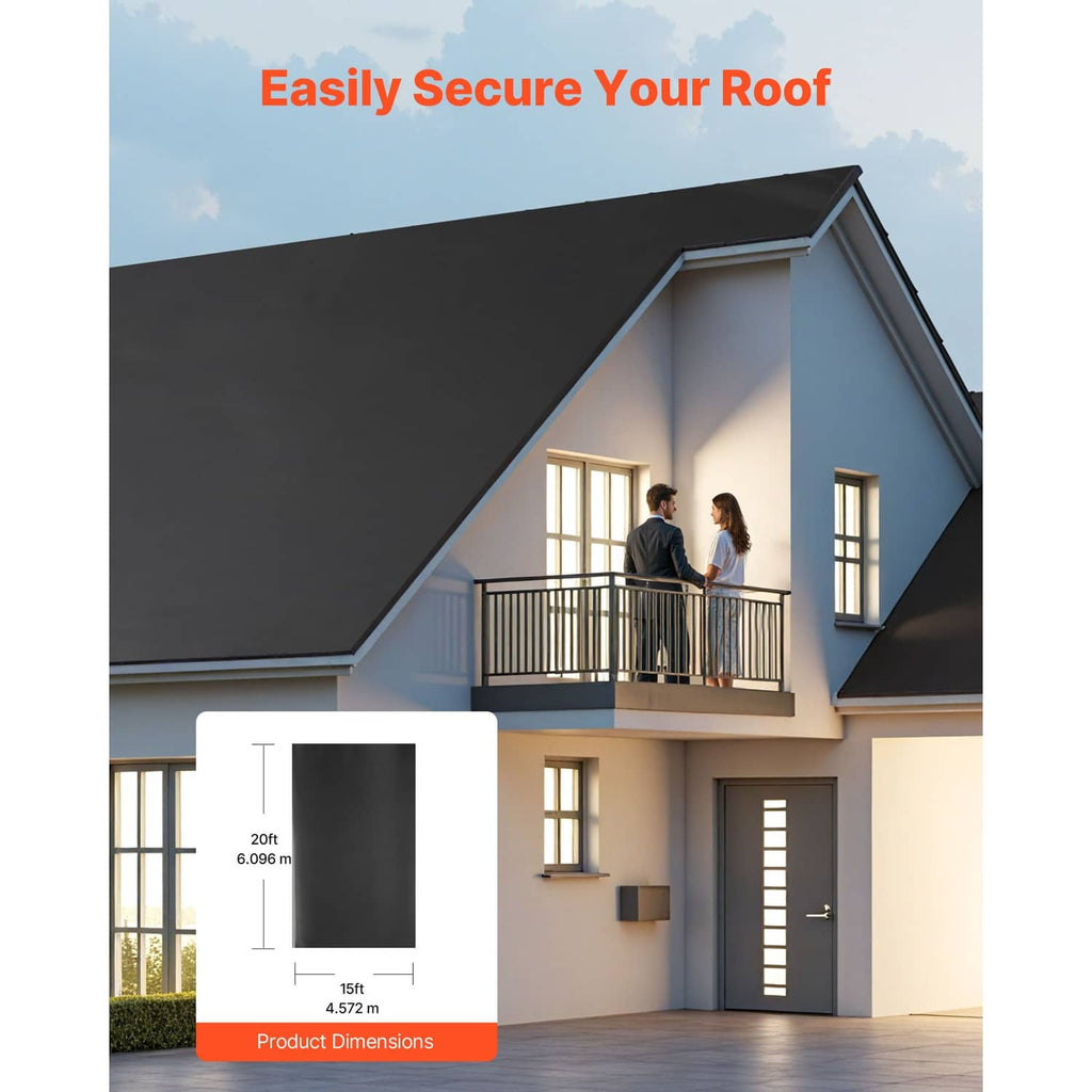 Black EPDM rubber roofing membrane covering a house roof section