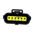 Accelerator pedal position sensor connector, black housing with yellow 10-pin socket