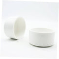 White PVC end cap with open socket end and matching round outer top