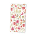 Pink floral pocket calendar with clear cover and '2026–2027 Pocket Calendar' label