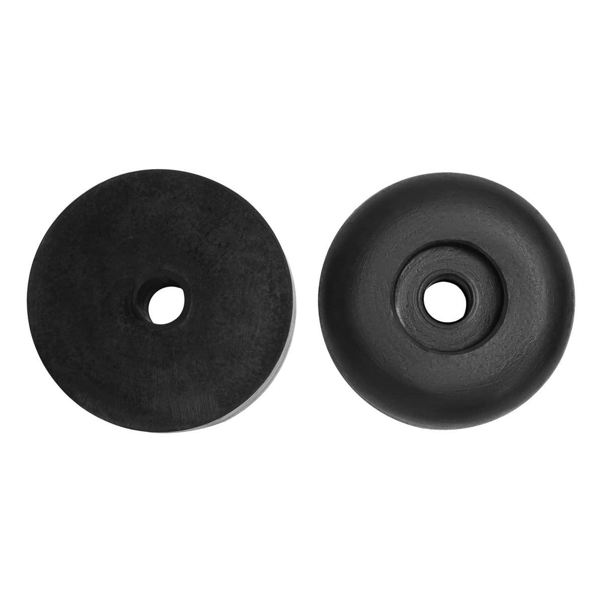 Pair of black roller guides with center holes