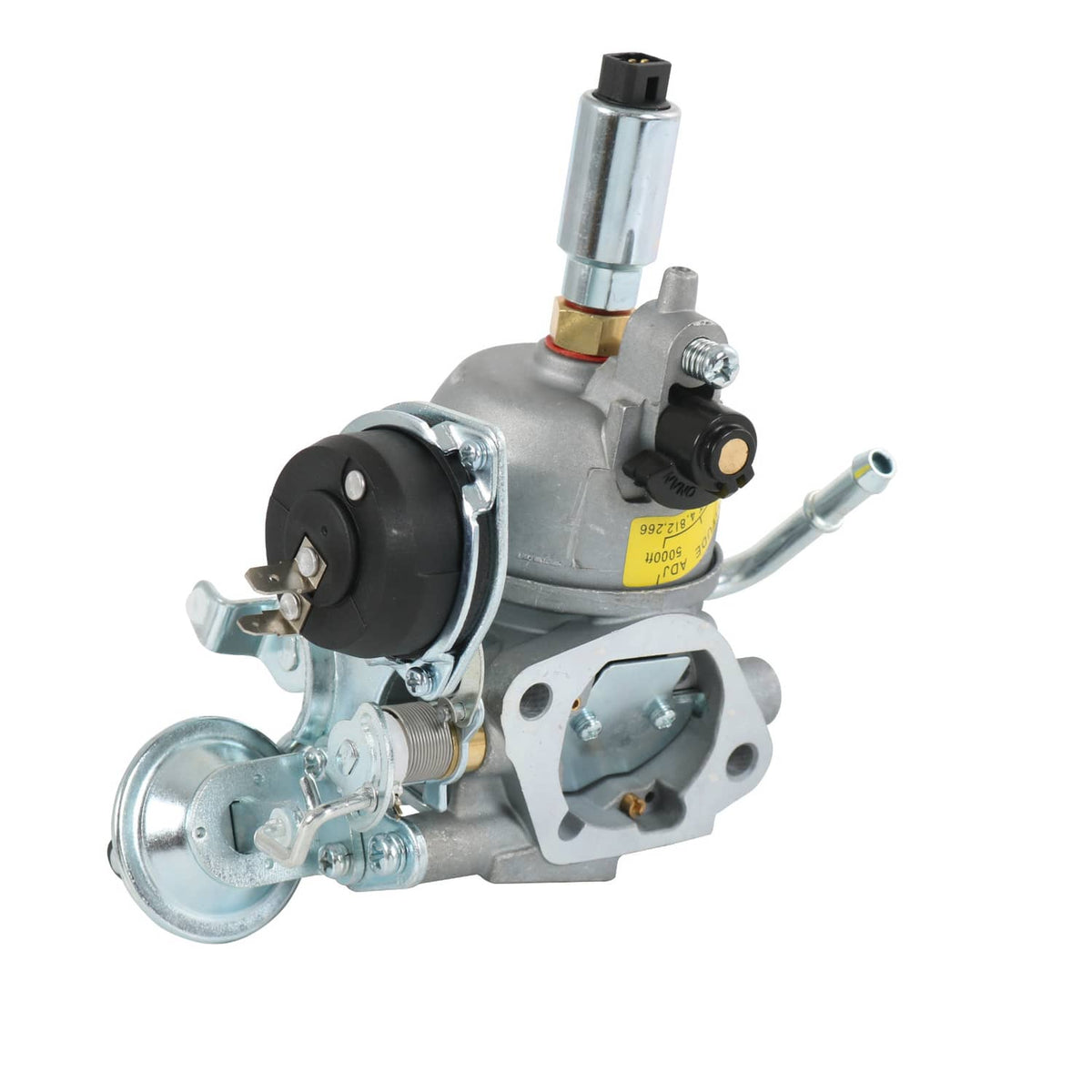 Carburetor assembly with throttle linkage and electrical connector