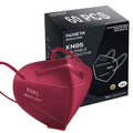 Red KN95 face masks pack, 5-ply protective design with elastic ear loops