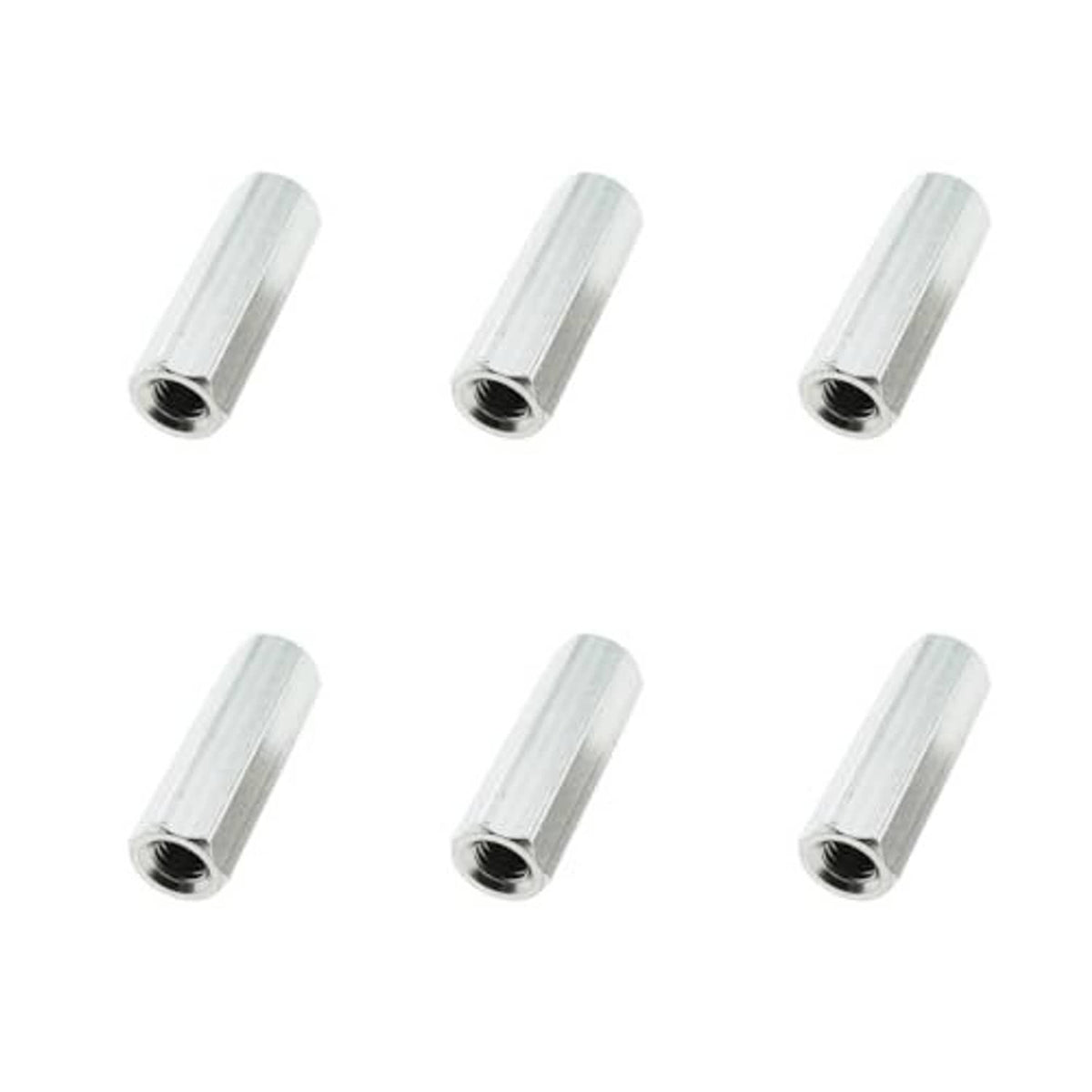 304 stainless steel M5x25 hex socket screws set, silver, head and threaded shaft visible