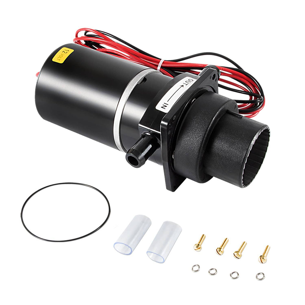 Electric toilet macerator pump motor assembly with wiring, gasket, and fittings