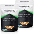 Organic raw whole Brazil nut pouches, unroasted, two-pack