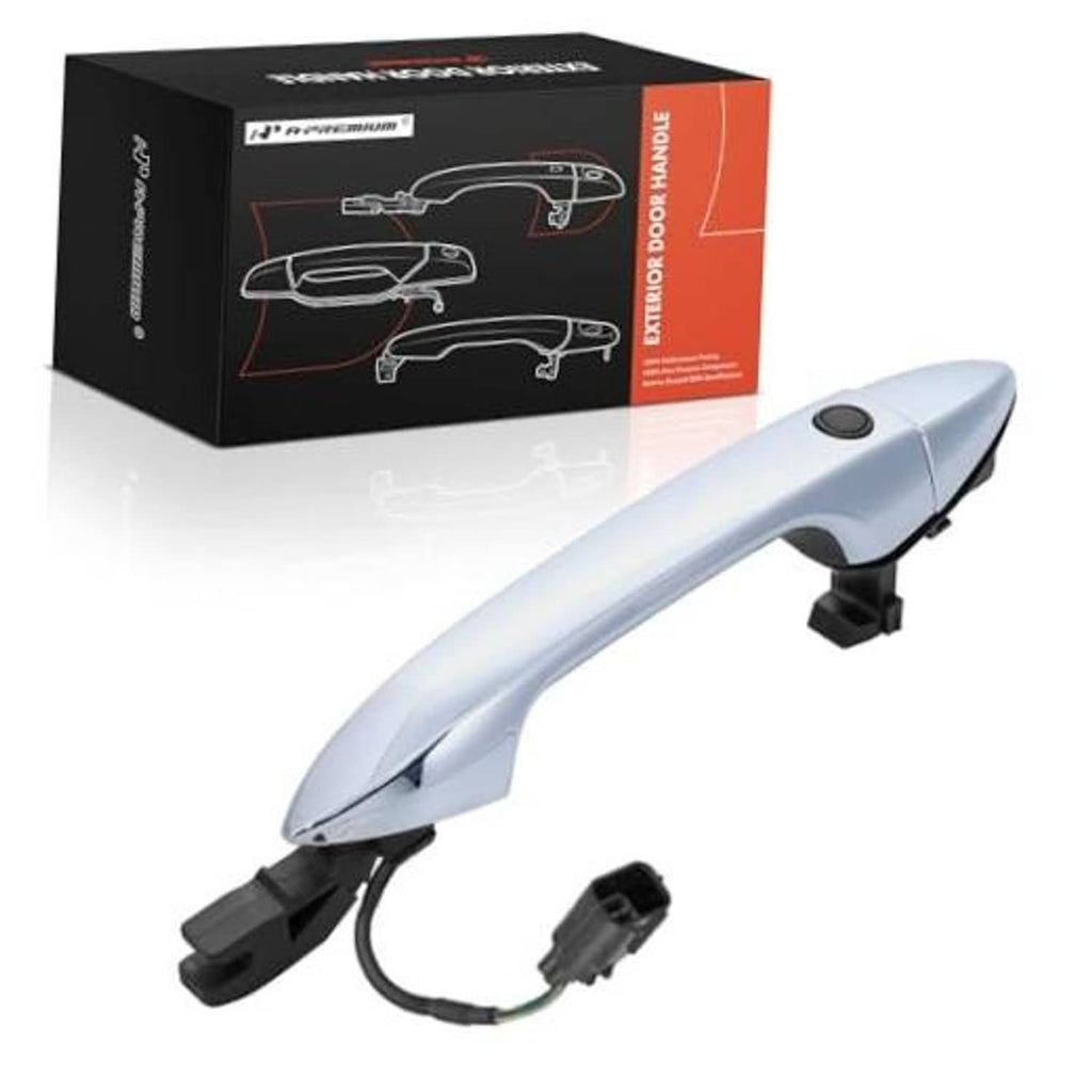 Light blue exterior door handle for front right passenger side with key cylinder opening