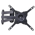 Full-motion TV wall mount bracket with articulating tilt arm, black metal