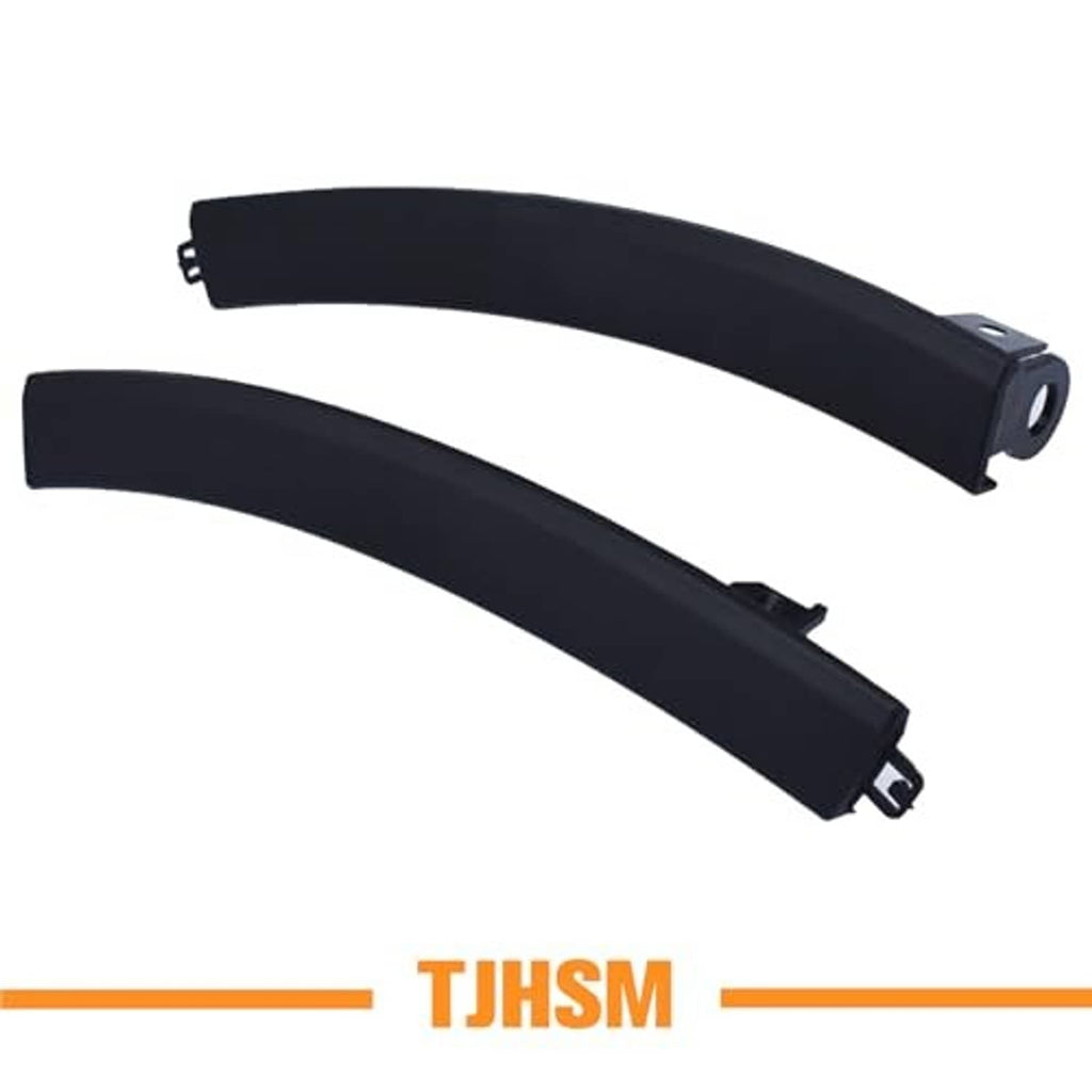 Front bumper wheel molding trim left and right, matte black plastic replacement inserts