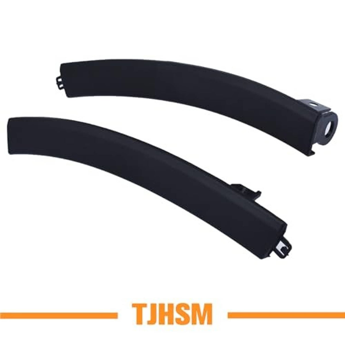 Front bumper wheel molding trim left and right, matte black plastic replacement inserts
