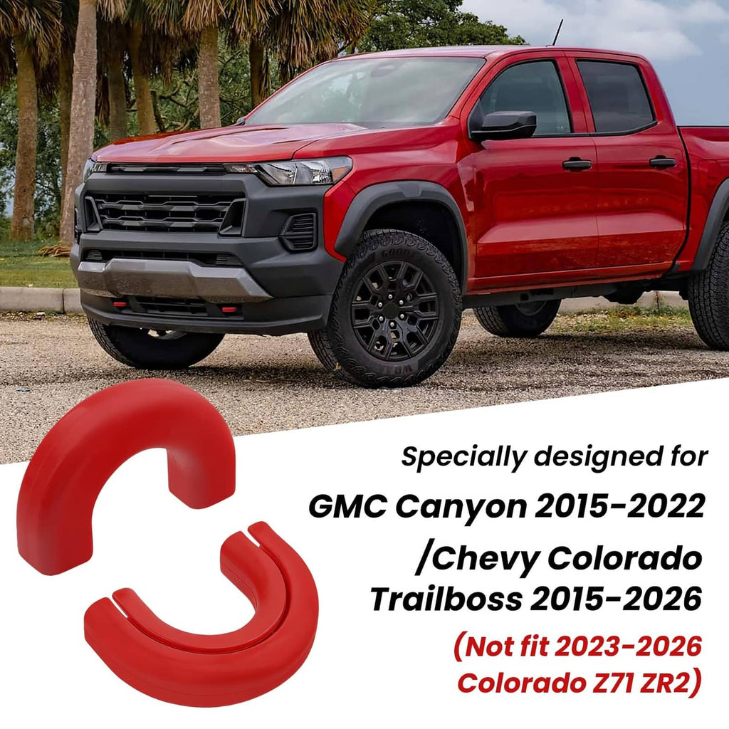 Red silicone tow hook covers, U-shaped protective caps for vehicle tow hooks