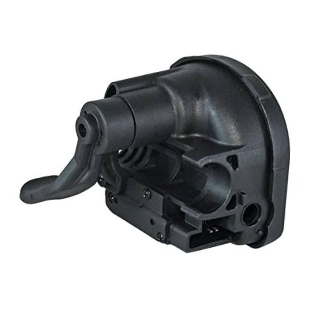 Black thumb throttle lever body assembly with curved lever