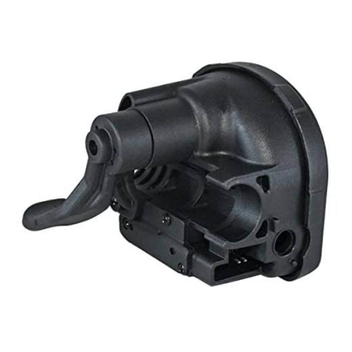 Black thumb throttle lever body assembly with curved lever