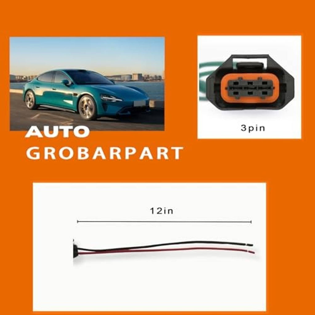 3-pin camshaft sensor connector with orange housing and black terminal block