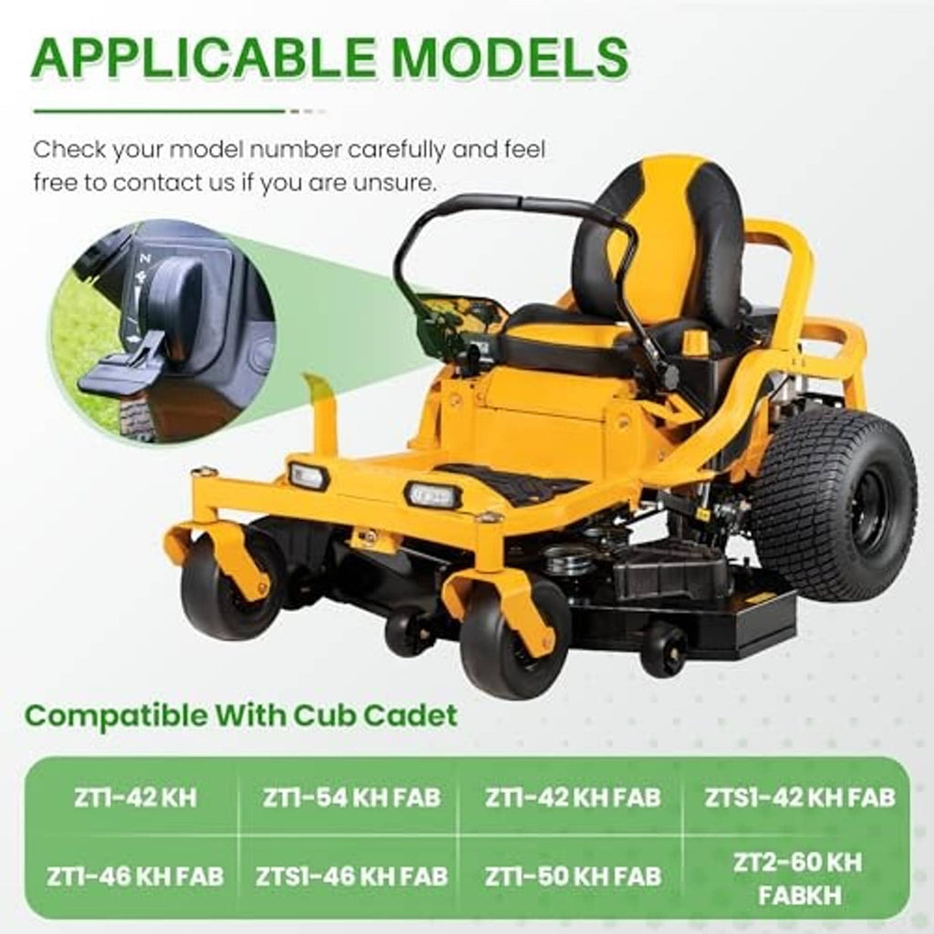 Throttle cable kit shown on a yellow lawn mower with black handle