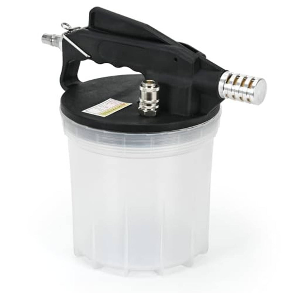 Brake bleeder vacuum pump with side fitting and clear 2L reservoir