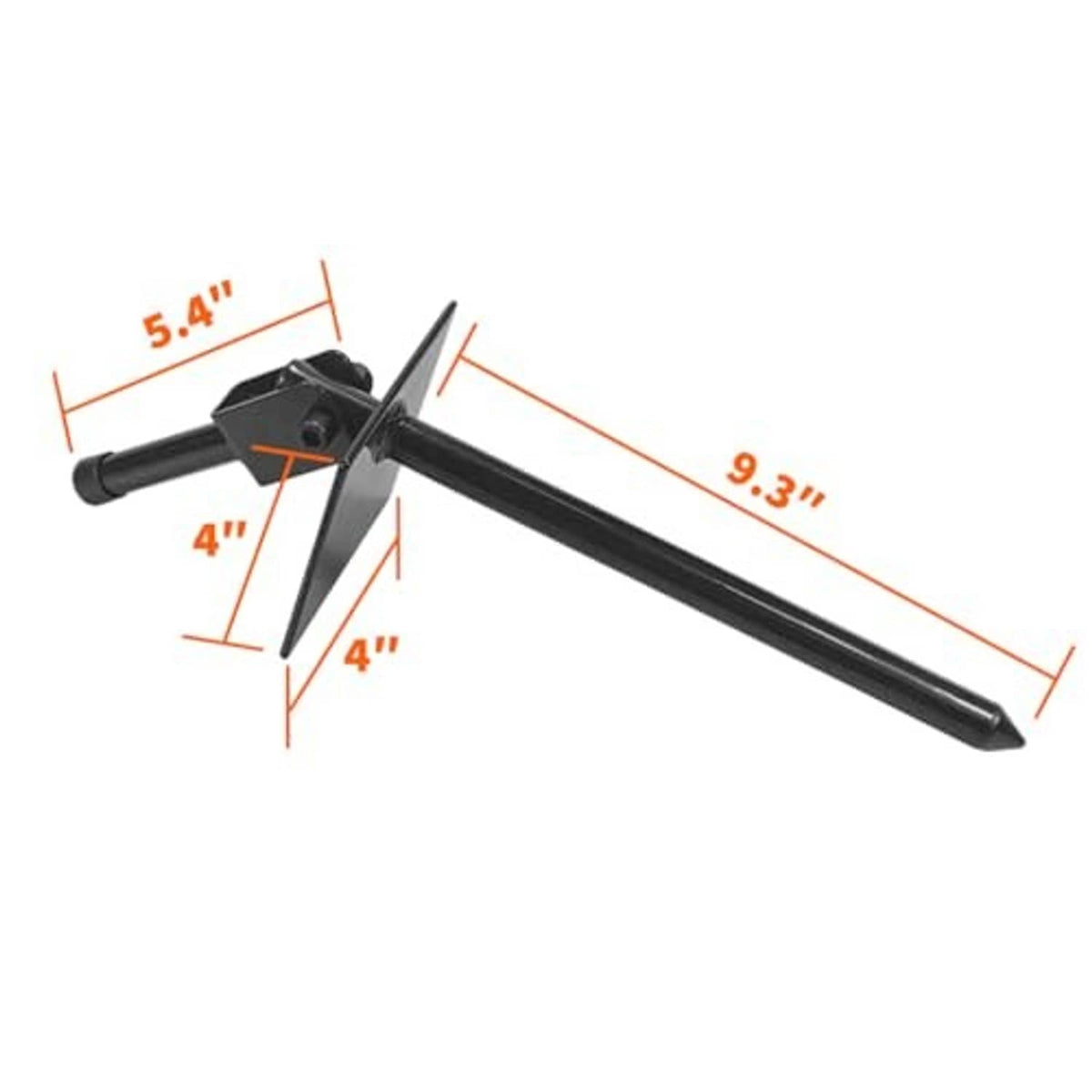Black ground swivel spike bracket with central mount and four-point support