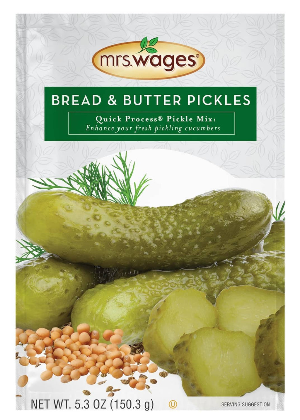 Mrs. Wages Bread & Butter Pickles quick process mix packet with green label