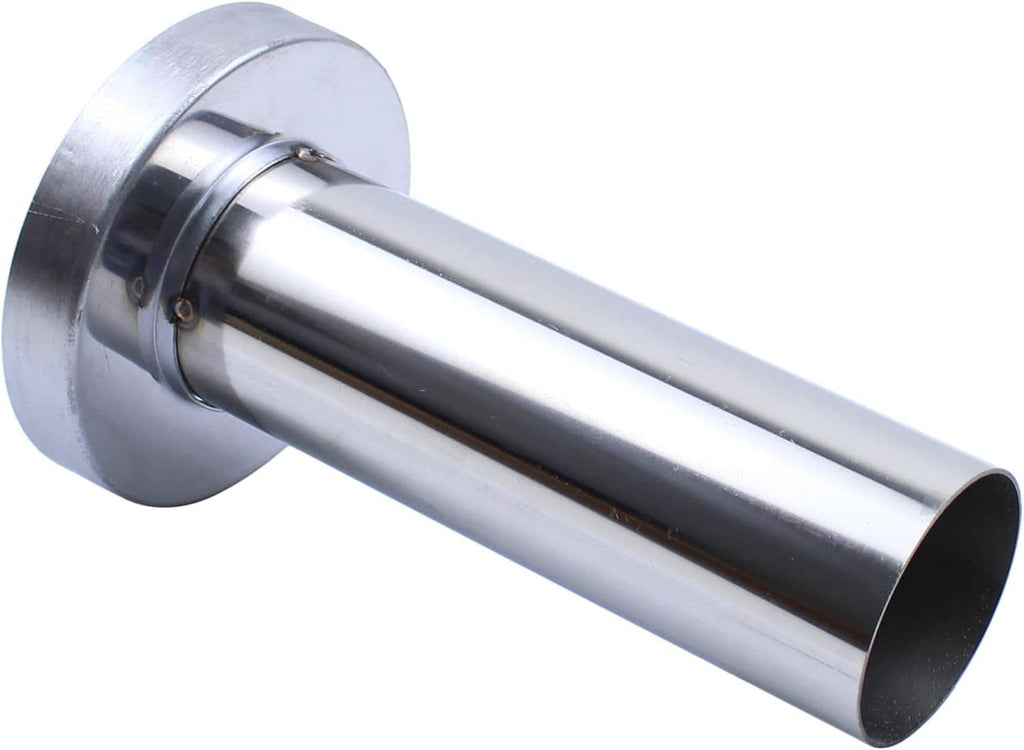 Stainless steel exhaust silencer insert with flange and angled outlet tip