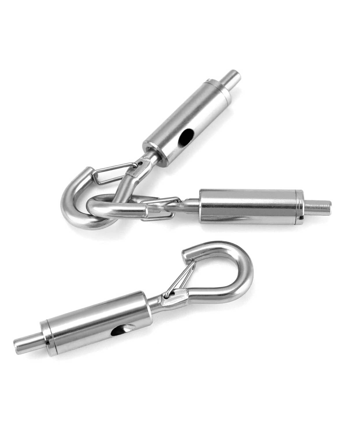 QWORK wire rope hanger pair: loop hook with locking cylinder and side slot