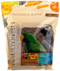 Roudybush California Blend bird food pouch (Small, 44 oz) with parrot illustrations