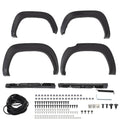 Black wheel fender flare set, front and rear left/right, with mounting holes