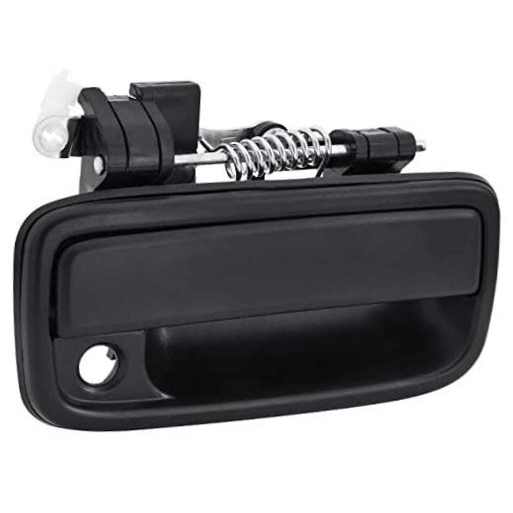 Front right door handle with black housing and chrome spring mechanism