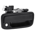 Front right door handle with black housing and chrome spring mechanism