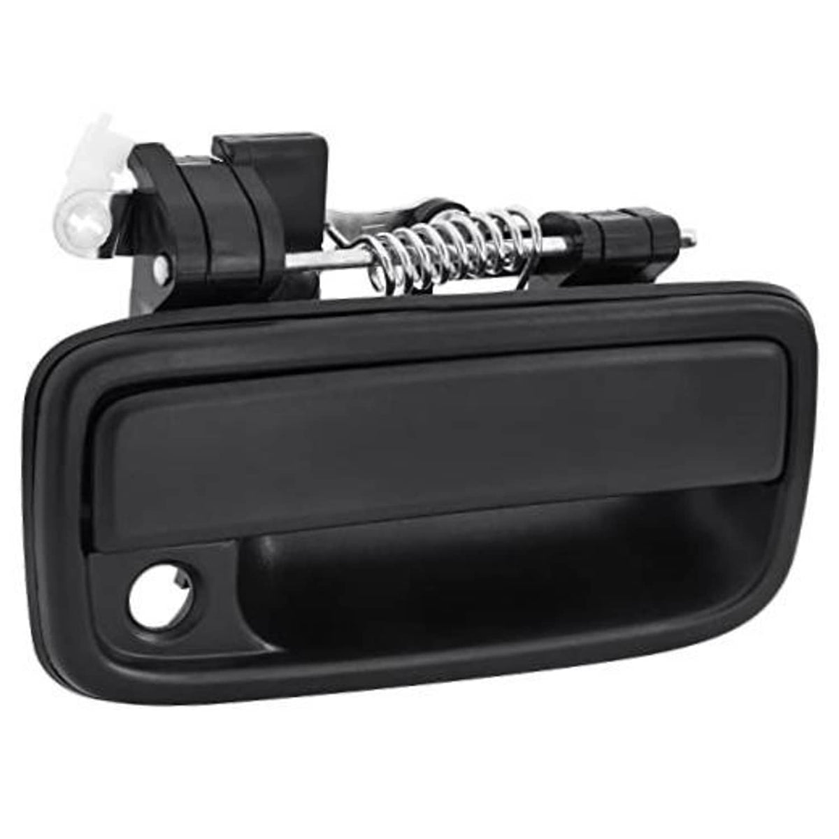 Front right door handle with black housing and chrome spring mechanism