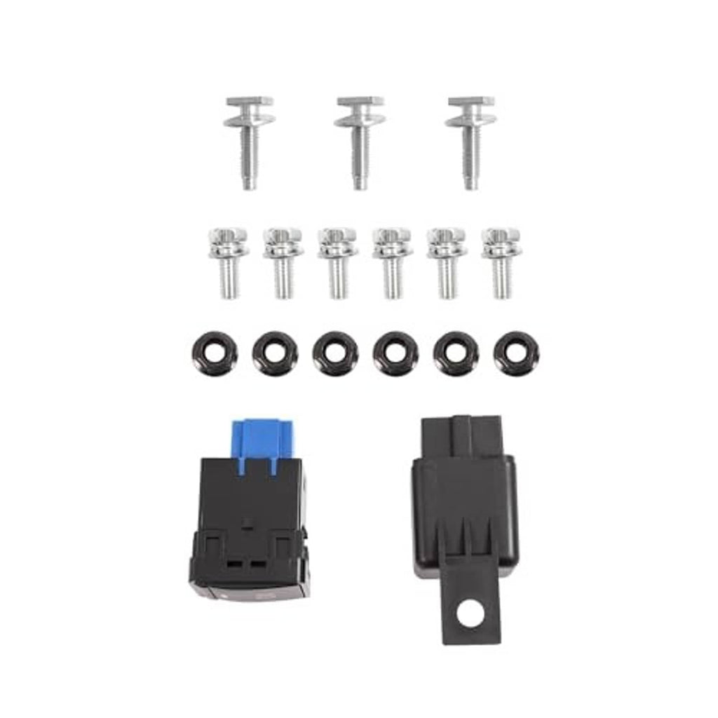 Fog light kit hardware set with bolts, grommets, and electrical connector modules
