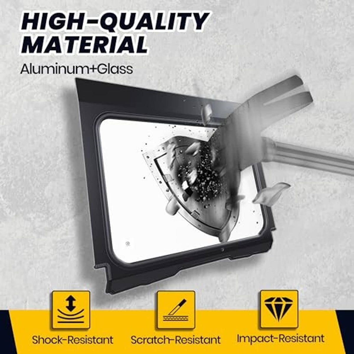 Front full glass windshield frame with clear glass panel for off-road UTV